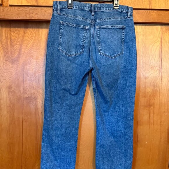LOFT Jeans High-Waist Straight Crop with Frayed Hem - Picture 2 of 3
